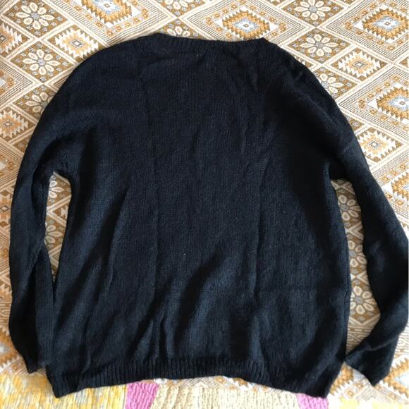 Sundry Lightning Bolt⚡️Embroidered Sweater Wool Mohair Size 1/ Small. - Picture 4 of 11